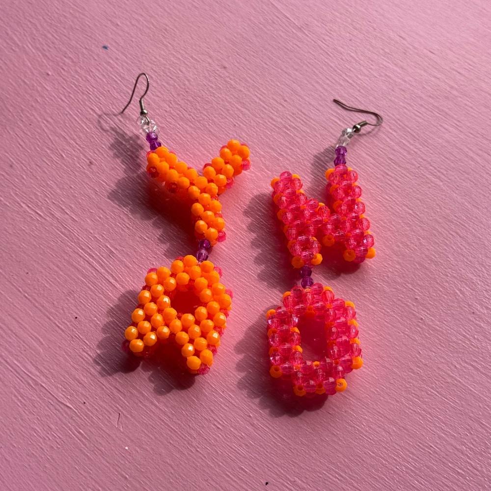 ✿ 𓆩♡𓆪 Sweet Bead x Zig Zag Goods “YA NO” Earrings ✿